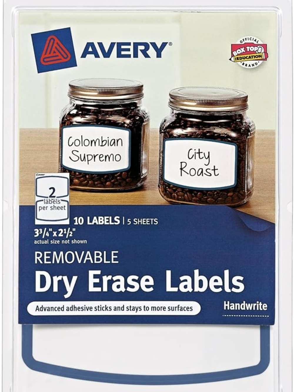 Avery Removable Dry Erase Labels - Blue & White*